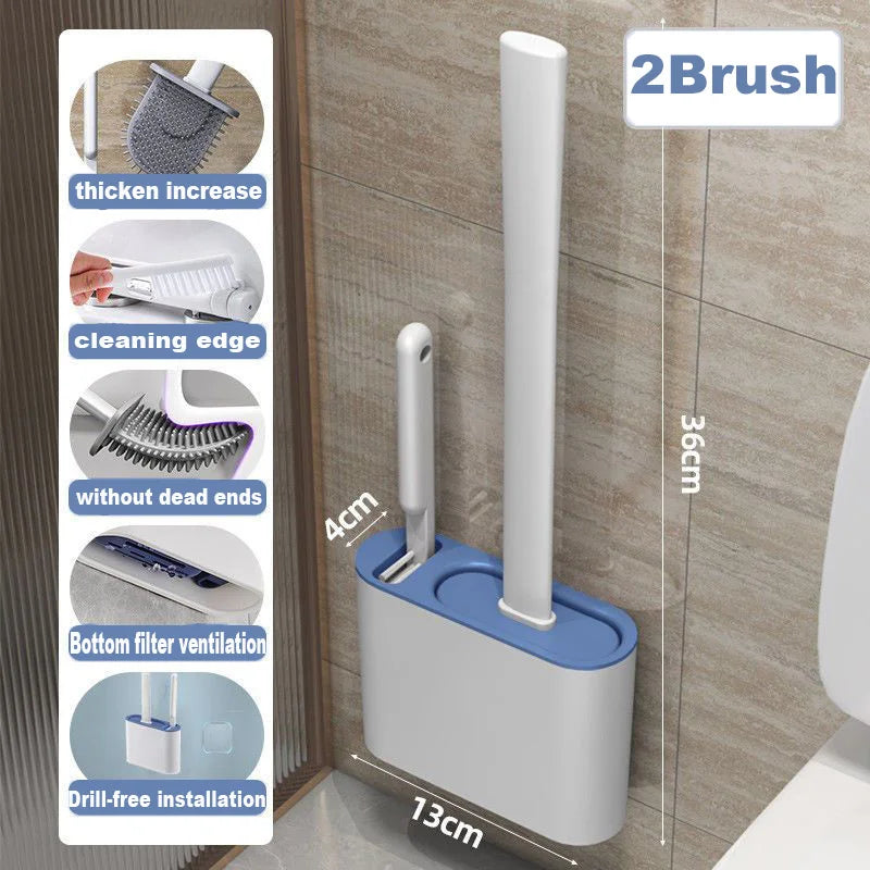 Wall-Mounted Silicone Toilet Brush